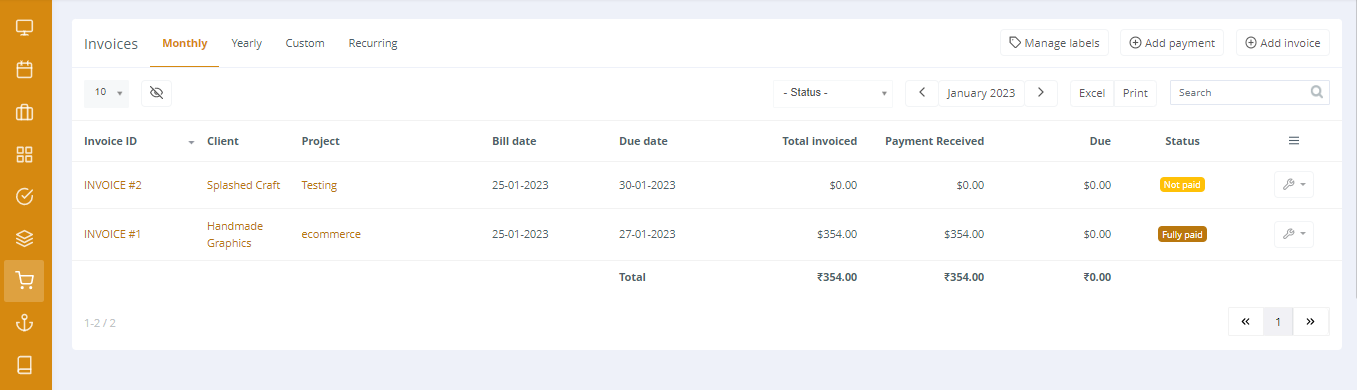invoices